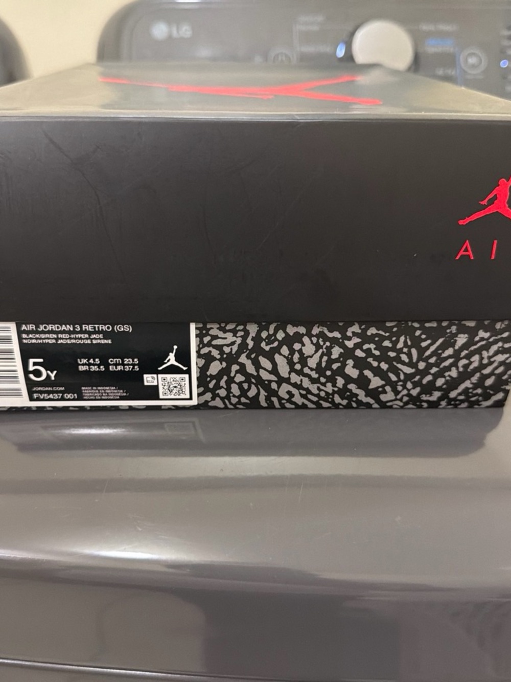 Jordan Kids' Sneaker Box with Black, Gray, Red Accents